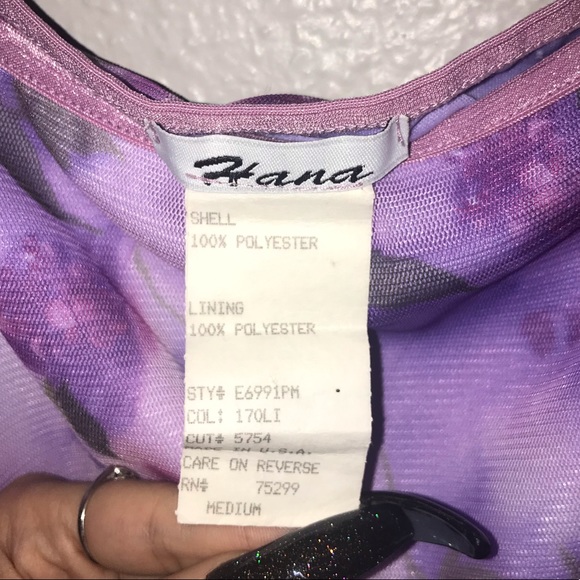 Vtg 70s Hippie/Fairy Goth Floral Purple Midi Dress - Picture 9 of 11